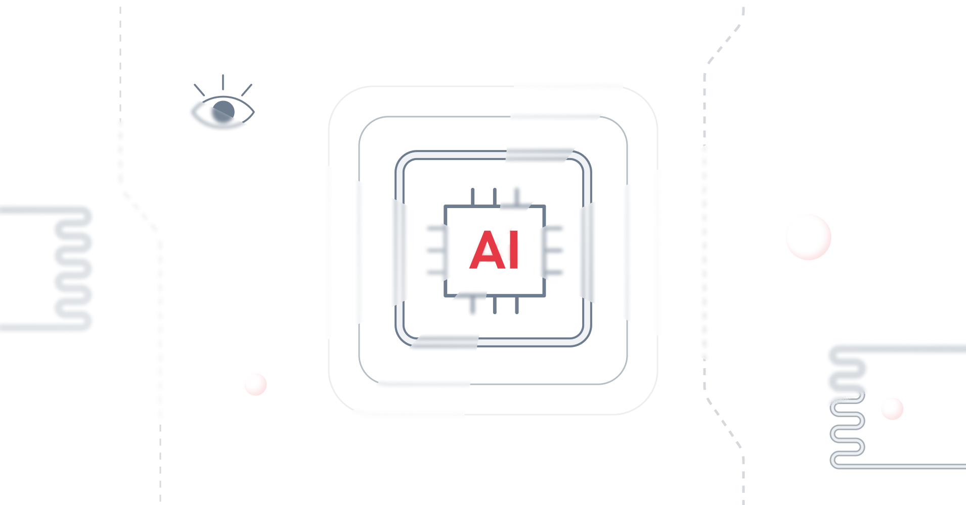 Illustration highlighting the integration of ESG principles and AI technology, showcasing an AI chip and related elements