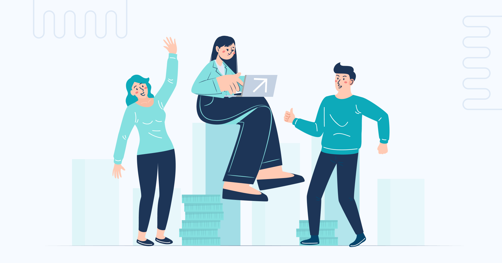 Illustration of a diverse team celebrating project success, highlighting the benefits of extending your in-house software development team with remote professionals.