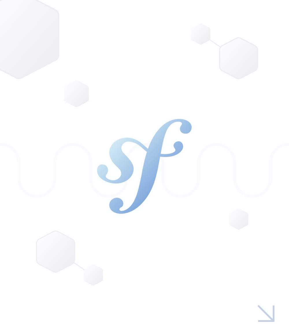 A light and airy background featuring the Symfony logo amidst subtle hexagonal shapes, embodying the simplicity and elegance of Symfony's web development framework