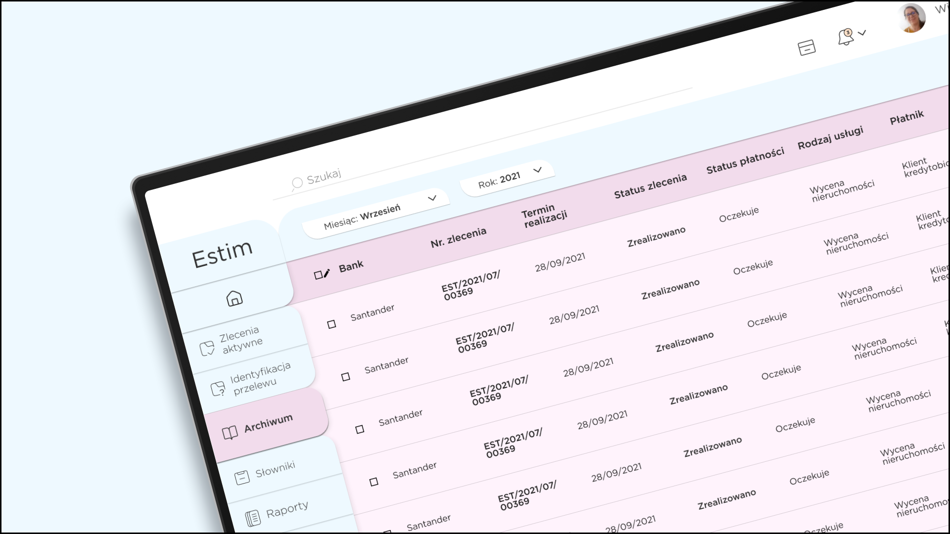 Mockup przedstawiający poprawioną wersję aplikacji używanej przez Estim