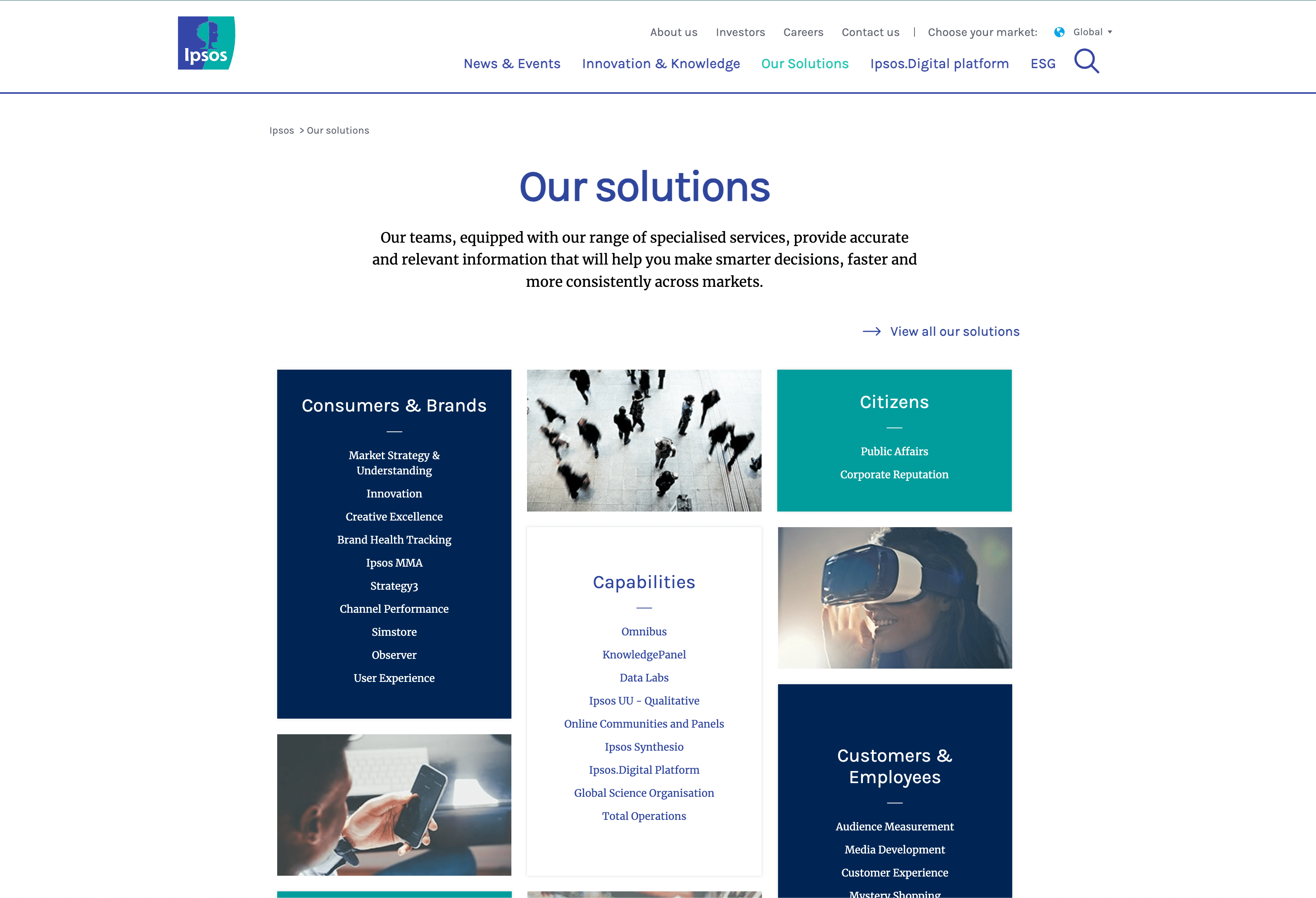 Screen of the client's website