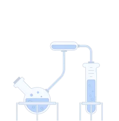 Chemistry lab equipment including beakers and test tubes
