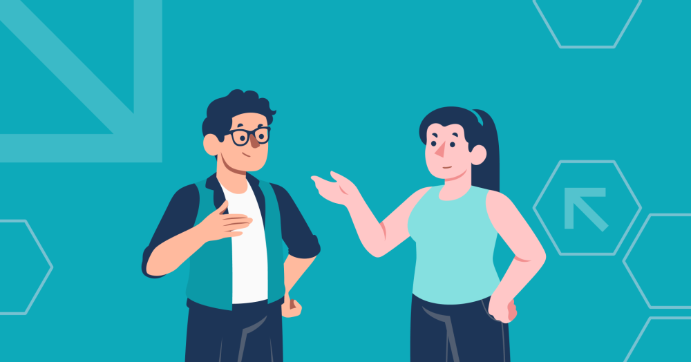 illustration of two people during IT onboarding