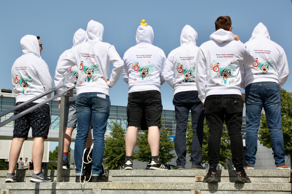 Photo from PHPers Summit 2023 Showing the Developers in Primotly Hoodies
