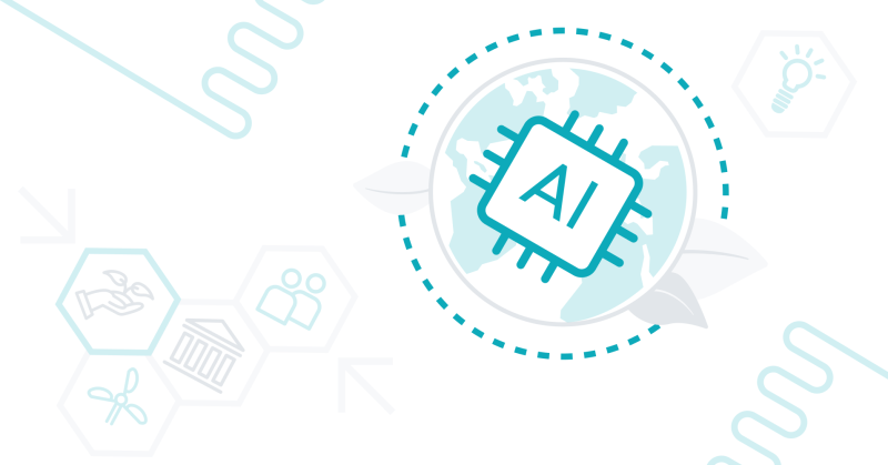 Illustration symbolizing the ethical AI and ESG issues combined together for better world.