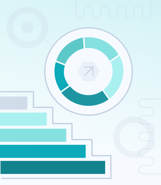 A minimalist representation of a staircase leading up to a cyclic process diagram, suitable for previews of articles discussing modern software development methodologies.